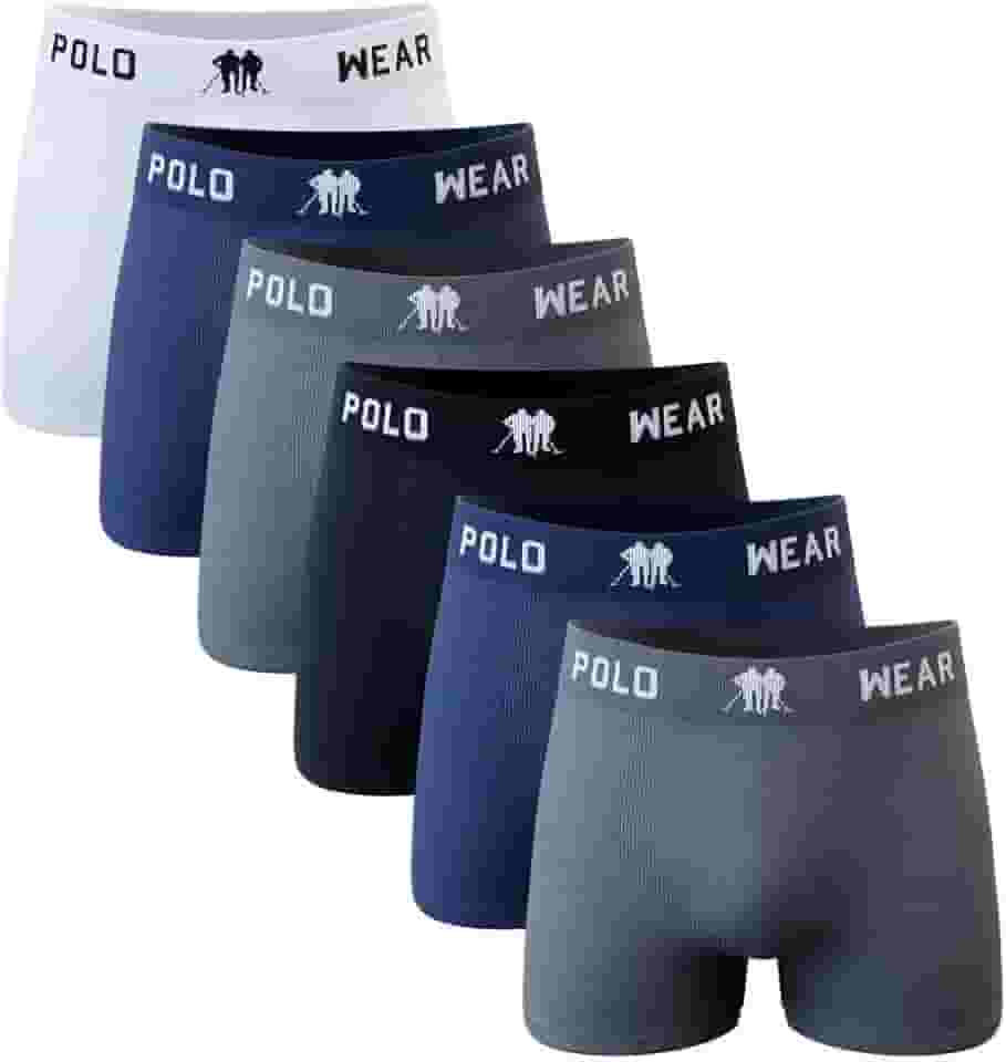 Kit C/6 Cuecas Boxer Polo Wear Microfibra Sortido