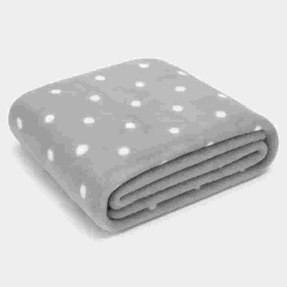 Manta Cobertor Em Microfibra Dyuri Mix 180x200cm Toque Aveludado Estampada Em Bolinhas Poa 1 Peça | ADMIRARE (CINZA)