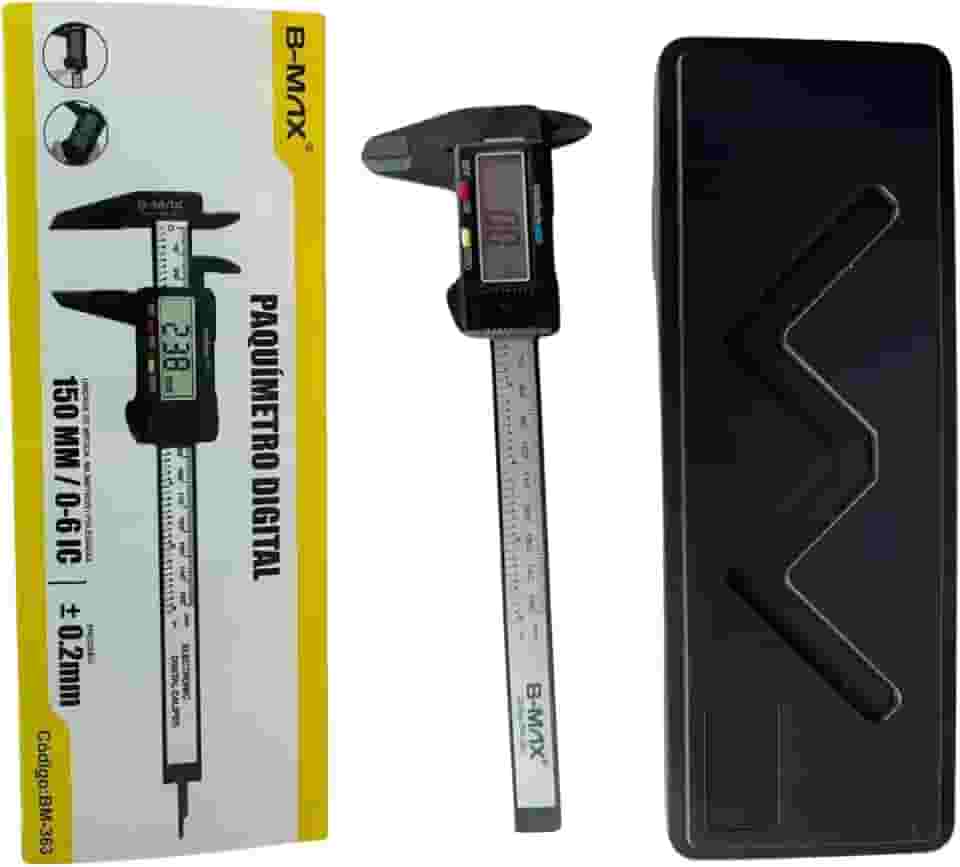 Paquimetro Digital Profissional Eletrônico Display Lcd Medidor Preciso Em Aço Inox e Plástico 150mm C/Estojo Micrômetro Alta Precisão fácil leitura desligamento automático preciso com tela medir