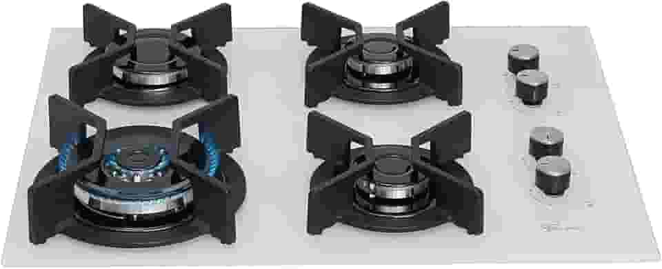 FISCHER COOKTOP À GÁS 4 BOCAS TRIPLA CHAMA INFINITY MESA VIDRO BRANCO BIVOLT - 26297-62936