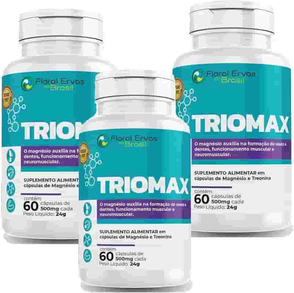 Triomax Treonato 3x 60 Cáp Magnésio Dimalato Cloreto Quelato