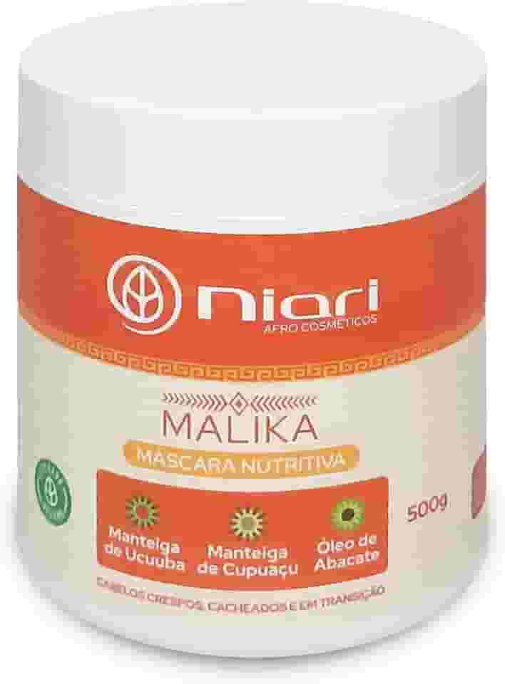 Niari Afrocosméticos Máscara Capilar de Hidratação e Nutrição com Manteigas e Óleo para Cabelos Ressecados 500g