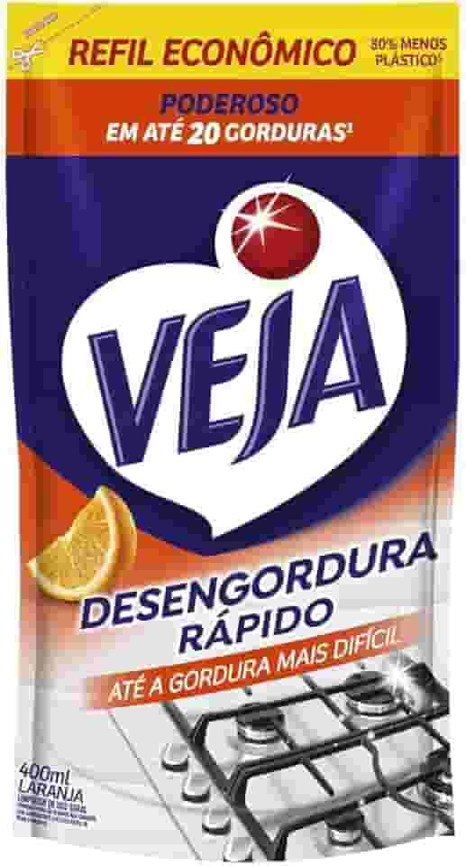 Veja Desengordurante Cozinha Laranja 400Ml Refil Econômico Transparente
