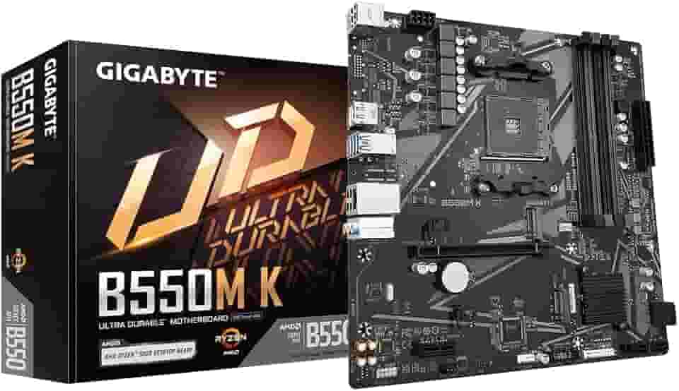 Placa Mãe Gigabyte B550M-K (AM4/DDR4/DisplayPort/HDMI/DDR4/USB 3.2/M.2) Rev. 1.0