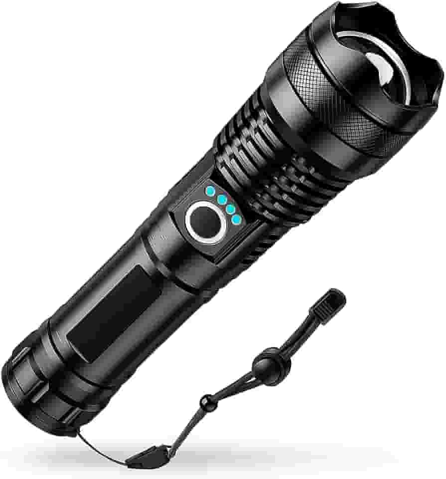 Lanterna Tática T9 LED P50 Recarregável USB – Super Potente com Zoom Ajustável para Trilhas, Vigilância, Acampamento e Caça Linha Premium