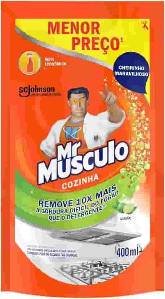 Mr. Músculo Desengordurante Cozinha Limão, Refil Sachê 400ml
