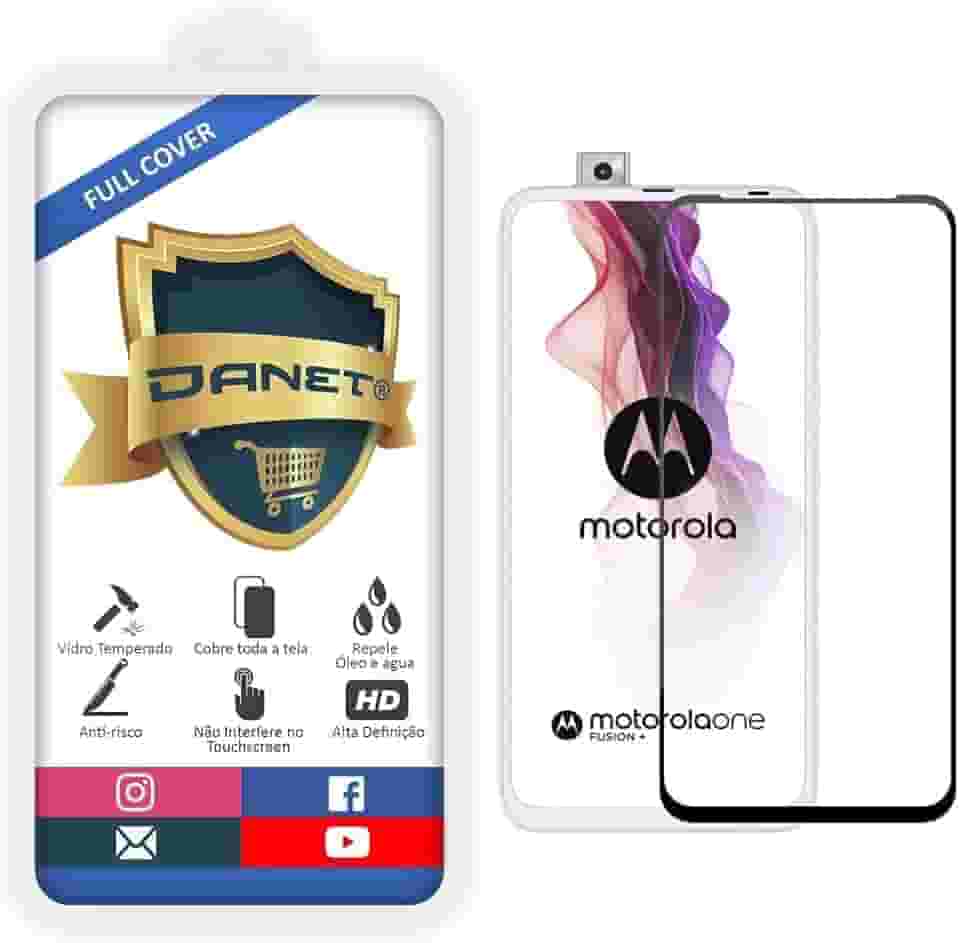 Pel�cula De Vidro Temperado 3D Full Cover Para Motorola One Fusion Plus com Tela de 6.5" Polegadas - Prote��o Blindada Que Cobre Toda A Tela
