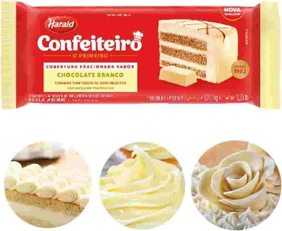 Cobertura Fracionada Confeiteiro Branco Barra 1,010kg Harald
