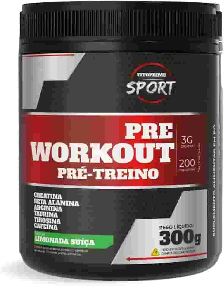 Pré-treino Creatina Arginina Pote 300g Sabor Limonada Suíça