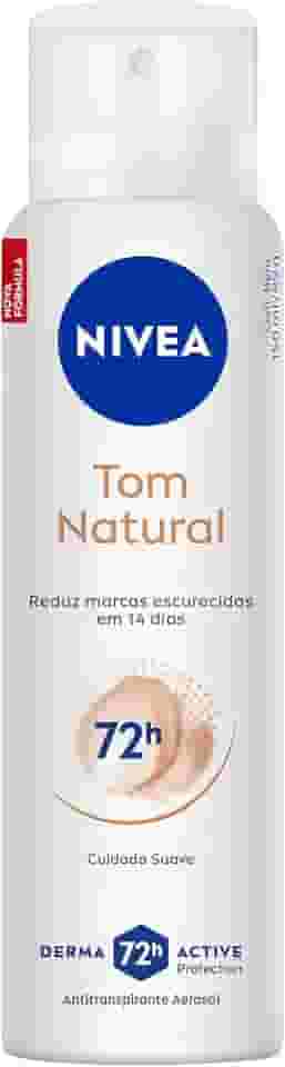 NIVEA Desodorante Antitranspirante Aerossol Tom Natural 150ml - Reduz marcas escuras e oferece proteção prolongada por 72 horas