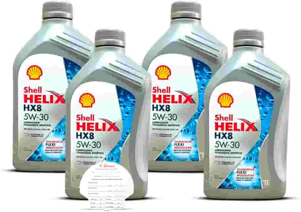 Kit 4 Litros Oleo Shell Helix Hx8 5W-30 API SP Sintetico