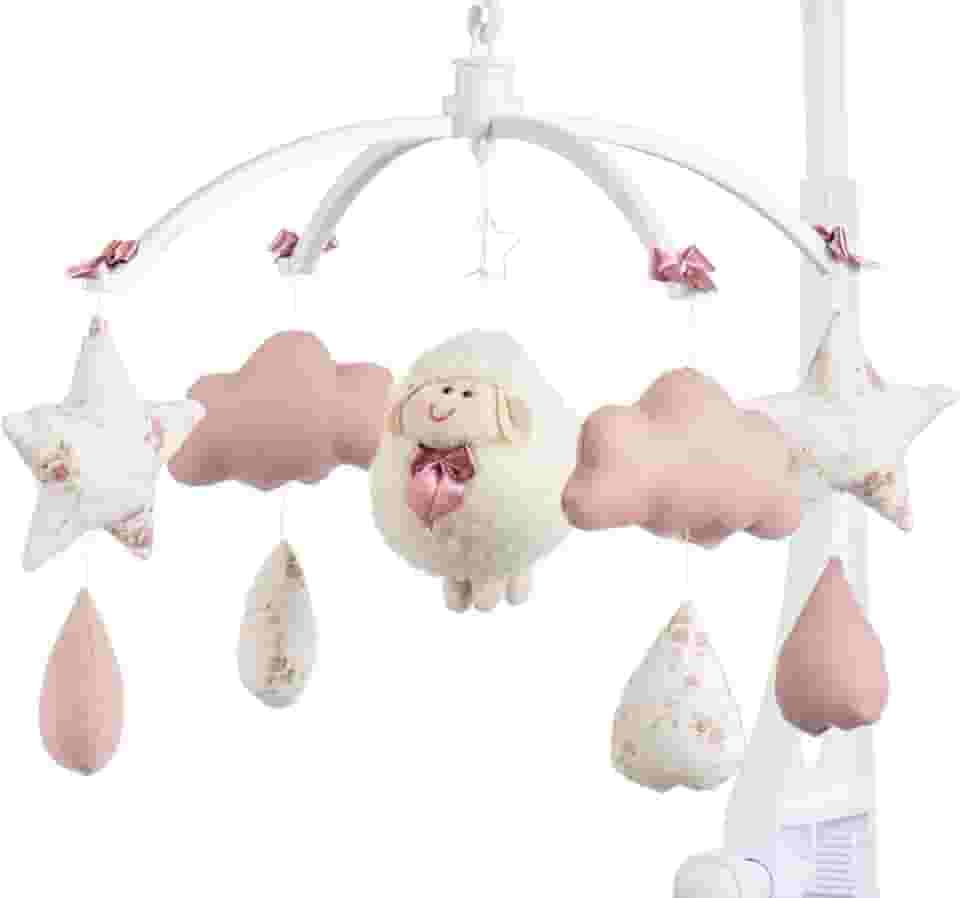Sleep Baby Móbile Berço Musical e Giratório Ovelha Rosa