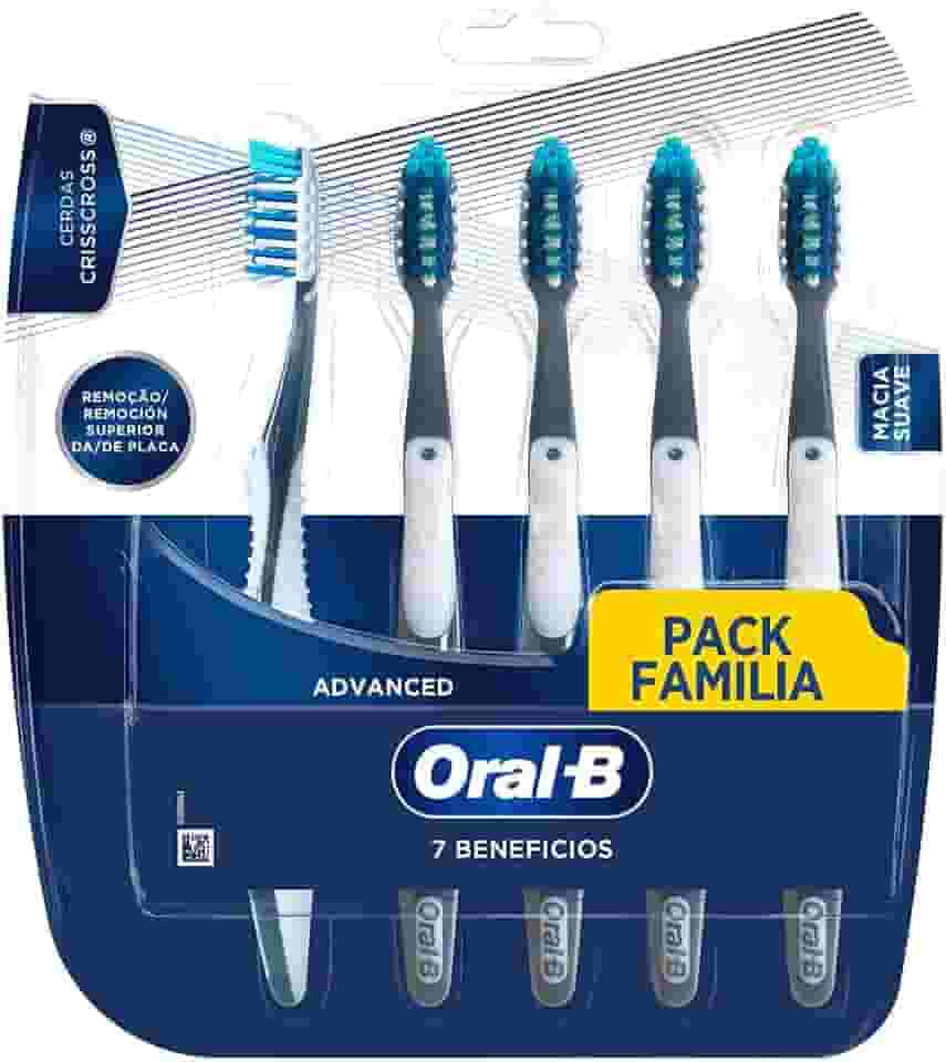 Oral-B Escova de Dente 7 Benefícios, Limpeza Suave e Profunda, 5 Unidades