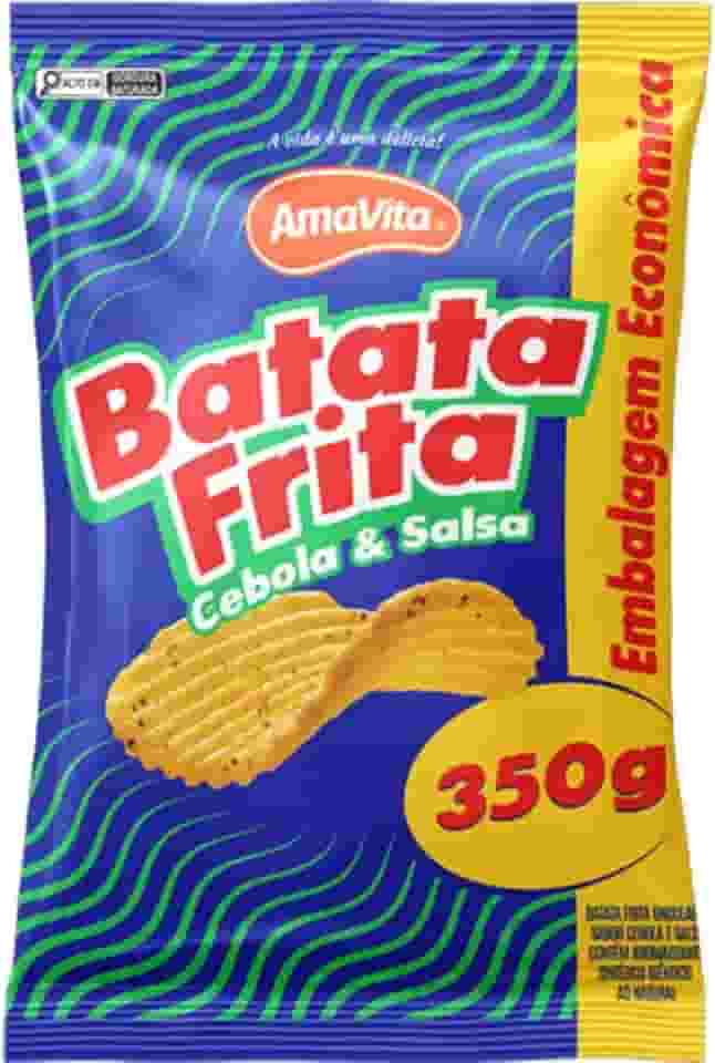 BATATA CHIPS ONDULADA AMAVITA SABOR CEBOLA E SALSA 350G