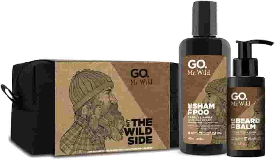 GO. Man Kit Necessaire Go Man Linha Mr Wild - Shampoo + Balm De Barba + Necessaire De Nylon Exclusiva Feita A Mão Excelente Presente