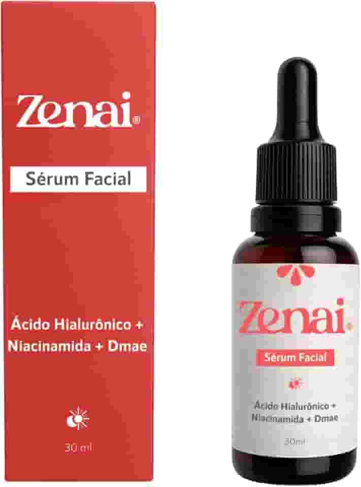 Zenai - Sérum Facial 30ml com Ácido Hialurônico, Niacinamida e DMAE | Firmeza, Hidratação e Renovação da Pele