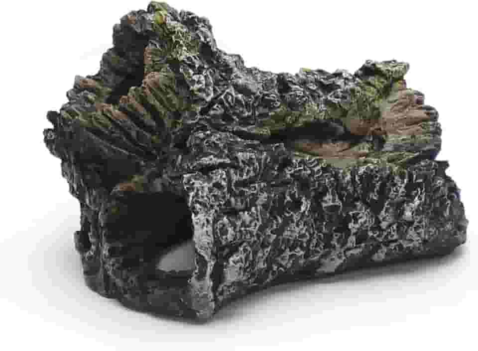 Toca para Peixe Betta Troncos Fragata Ornamentos – Decoração em Resina Atóxica para Aquários de Água Doce e Salgada (Petrificado)