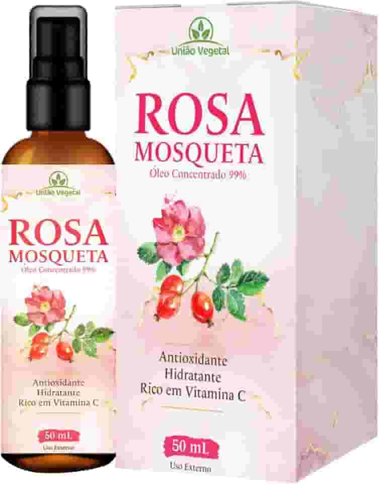 Óleo de Rosa Mosqueta 99% Puro e Prensado a Frio | Clareador, Hidratante e Antirrugas para Pele e Cabelo | União Vegetal 30ml