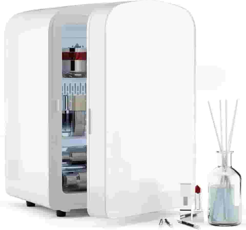 COYCYQI Mini geladeira 9L para quarto – carro, dormitório universitário e mesa de escritório, aquecedor portátil de 12 V, para cuidados com a pele, maquiagem de beleza, bebidas, alimentos, geladeira