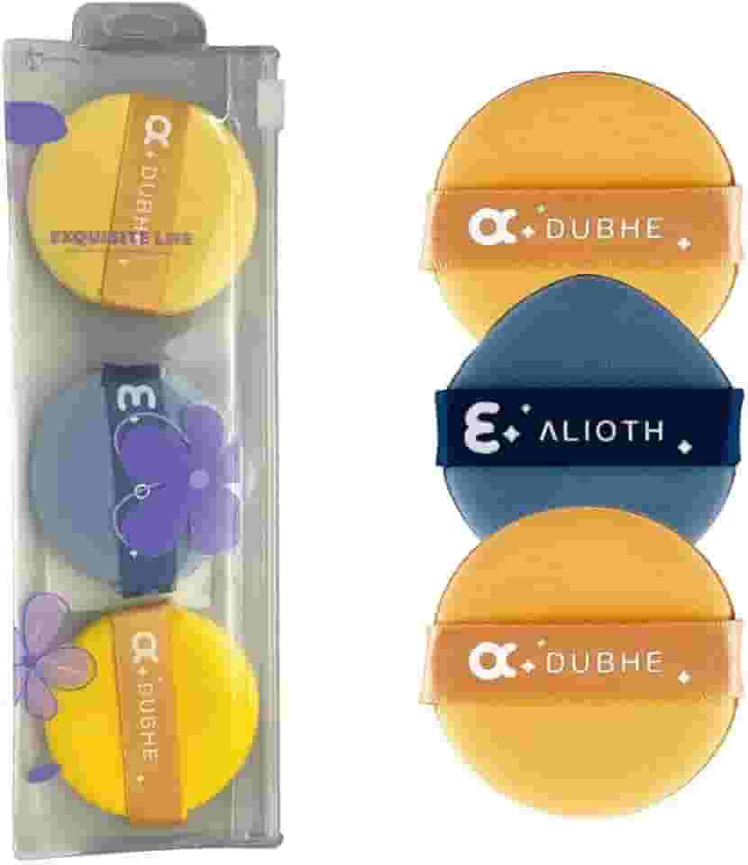 Kit Esponjas de Maquiagem para Pó Compacto – 3 Unidades, Toque Macio, Acabamento Natural e Prático para Uso Diário