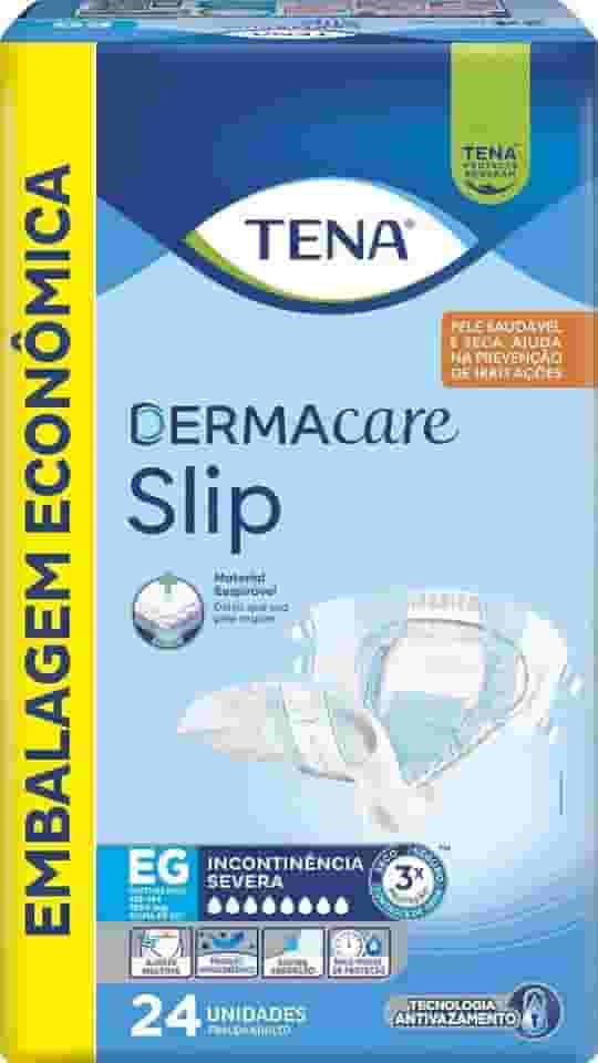Tena Slip Dermacare, Fralda Geriátrica para Incontinência Urinária, EG - 24 Unidades