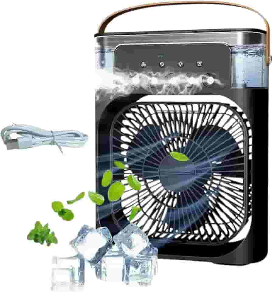 Ventilador Climatizador Portátil Mini Ar Condicionado Recarregável 3 Velocidades Purificador de Ar