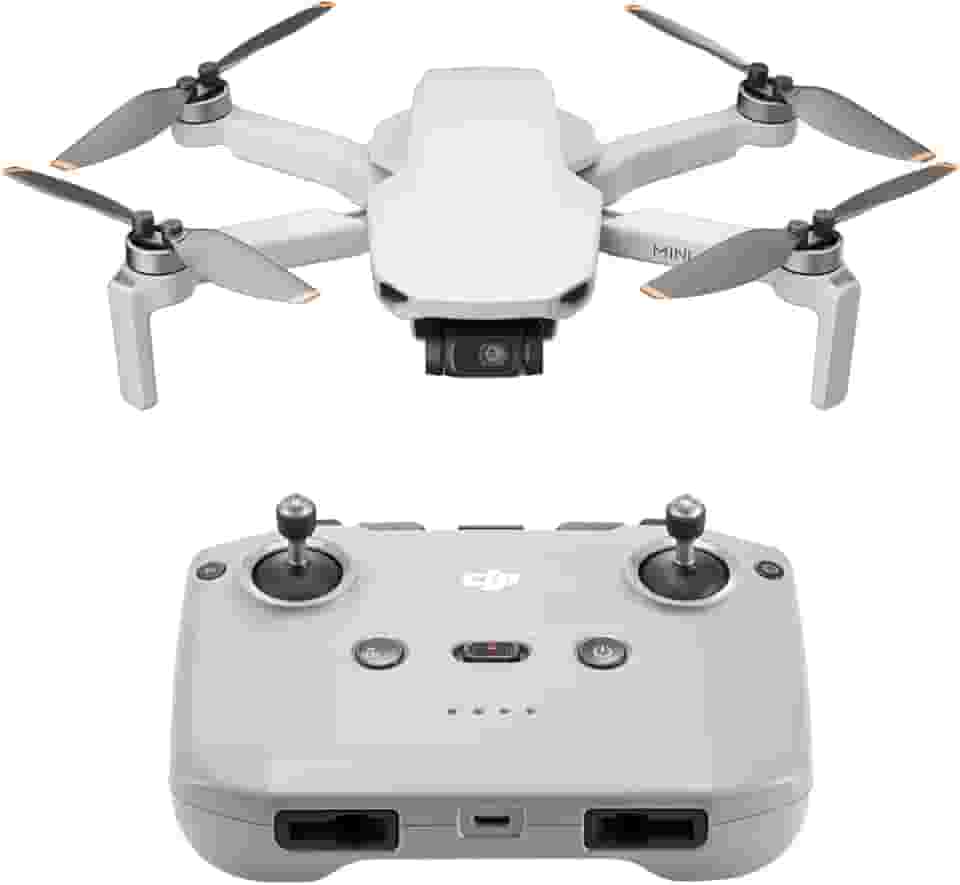 DJI Mini drone 4K, com câmera UHD 4K para adultos, menos de 249 g, estabilização de suspensão cardan de 3 eixos, transmissão de vídeo de 10 km, retorno automático, resistência ao vento, 1 bateria para