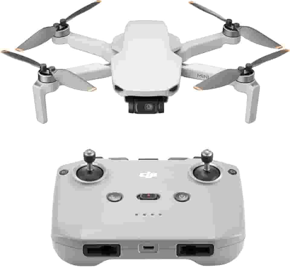 DJI Mini drone 4K, com câmera UHD 4K para adultos, menos de 249 g, estabilização de suspensão cardan de 3 eixos, transmissão de vídeo de 10 km, retorno automático, resistência ao vento, 1 bateria para