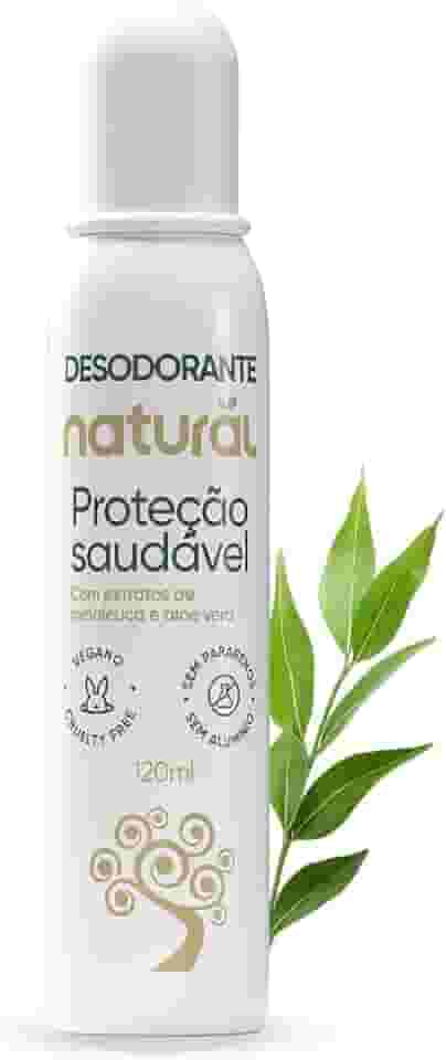 NATURAL Desodorante com Extratos de Melaleuca e Aloe Vera - Proteção Saudável - Purificante e Hidratante - Sem Alumínio - Vegano - 120 ml
