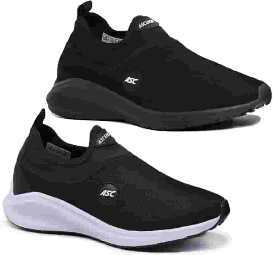 Kit 2 Pares Tênis Ortopédico Unissex Ascension | Estilo Meia, Sem Cadarço – Leve, Confortável, Calce Fácil | Para Caminhada, Academia e Uso Diário