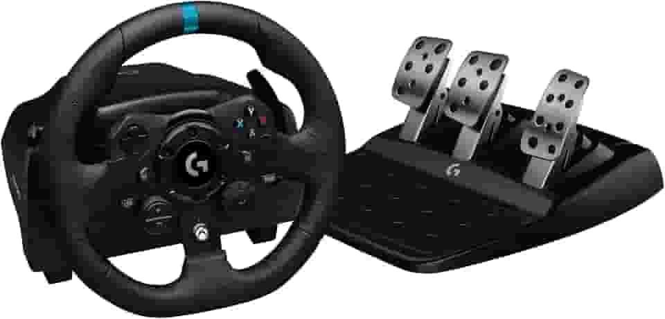 Volante Logitech G923 para Xbox Series X|S, Xbox One e PC com Force Feedback TRUEFORCE, Pedais Responsivos, Launch Control e Acabamento em Couro