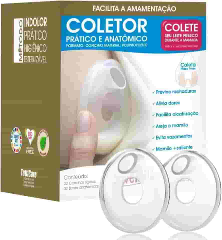 Kit Com 2 Conchas Pós Parto Amamentação Indolor Base Rígida Mamatutti SaveMilk - Protege os seios e evita o desmame. ORIGINAL