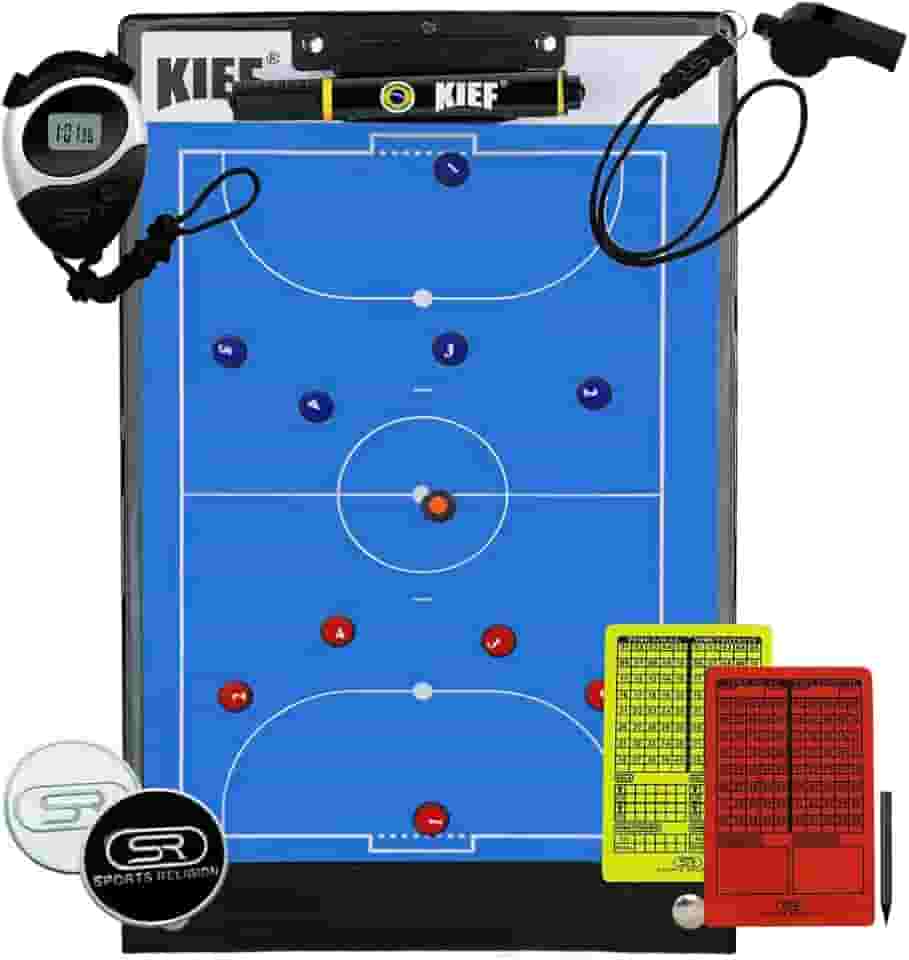 Prancheta Tática Magnética Futsal + Cartão + Cronômetro + Apito C/Cordão + Moeda
