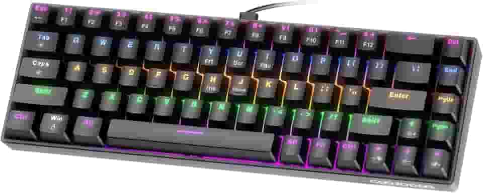 GOKOCO Teclado Mecânico com Fio 65% A1802, Gamer Switch Vermelho 68 Teclas, Iluminação RGB com 17 Modos, Hot-Swap, Teclas Anti-Ghosting Preto Black