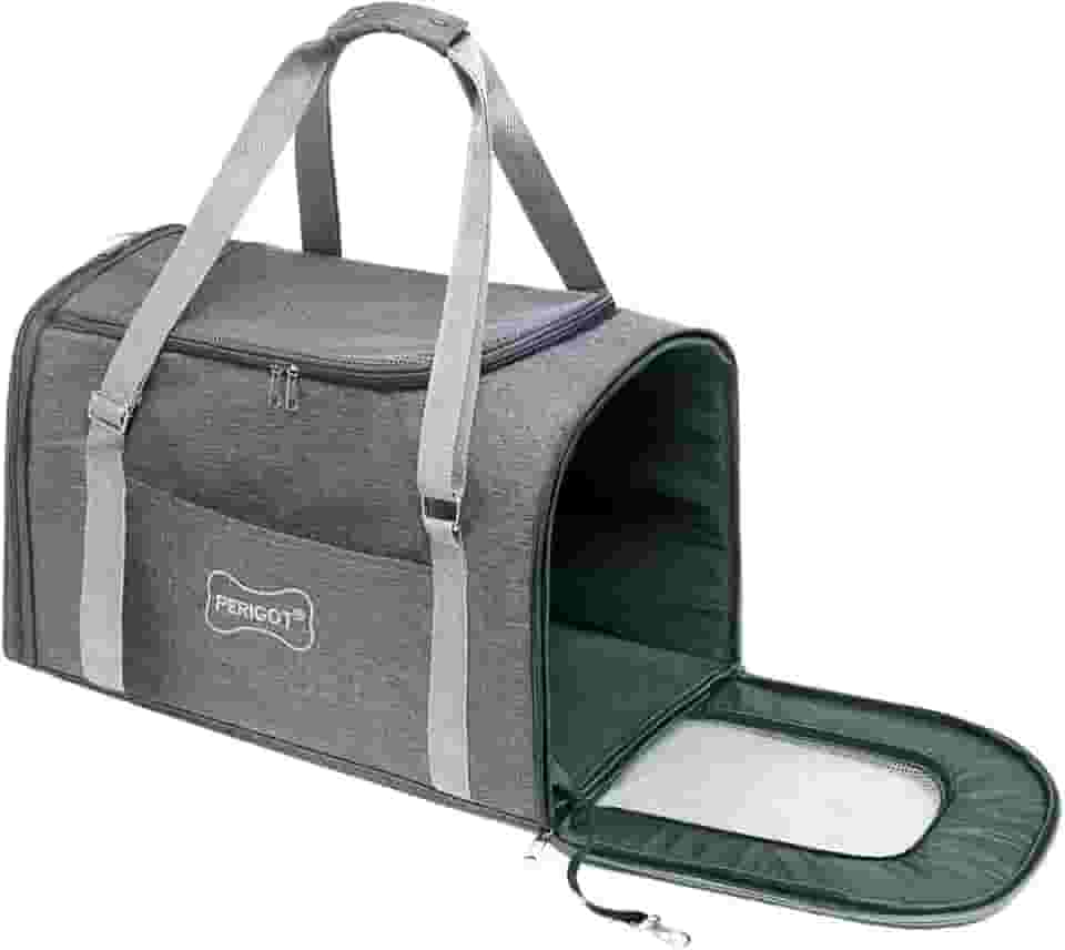 Bolsa de Transporte Pet Grande 51x30x33cm Perigot Viagem Carro Avião Para Cães E Gatos