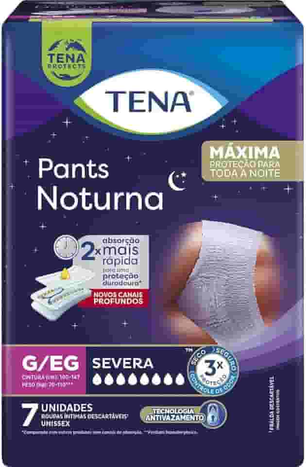 Tena Pants Noturna, Roupa Íntima para Incontinência Urinária, G/EG - 7 unidades