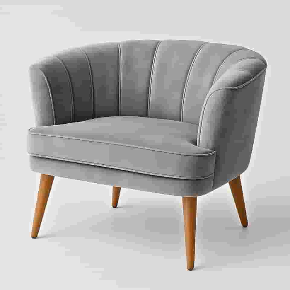 Poltrona Cadeira Decorativa para Sala de Espera Recepção Resistente Ergônomica MOBLAN decor (Cinza)