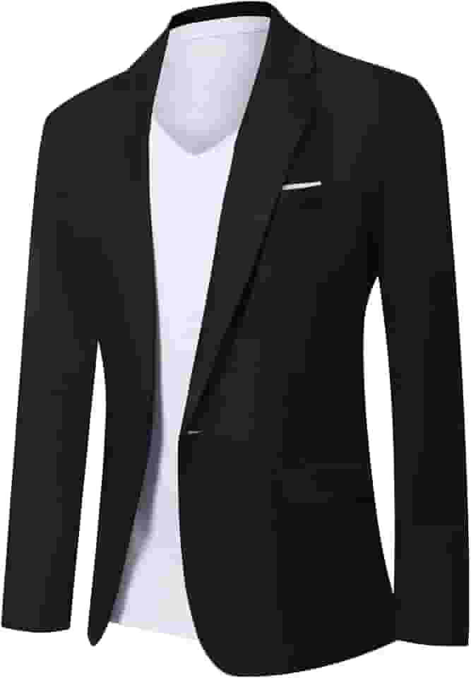 Blazer masculino casual, justo, com um botão, leve, para uso diário