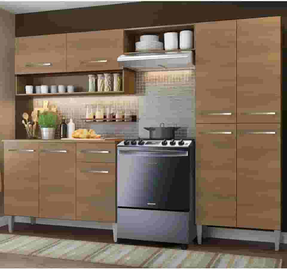 Cozinha Compacta Madesa Emilly Pop Com Armário e Balcão - Rustic