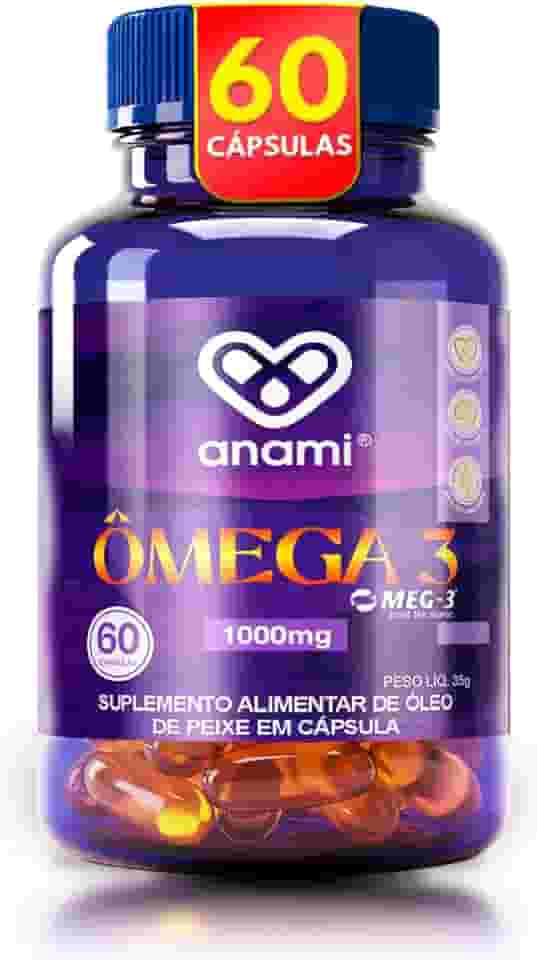Ômega 3 1000mg MEG-3® – Alta Concentração EPA 550mg DHA 450mg – IFOS – 60 Cápsulas – Anami