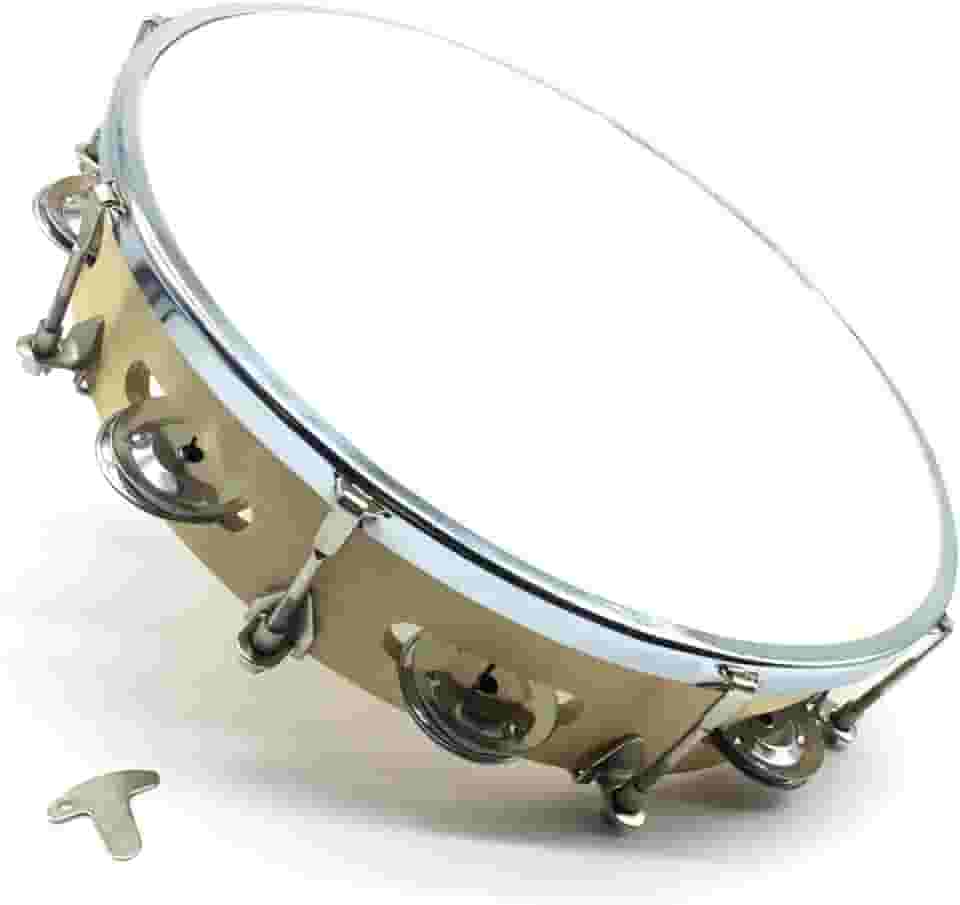 Pandeiro Profissional madeira 10'' Pele Couro animal MXP