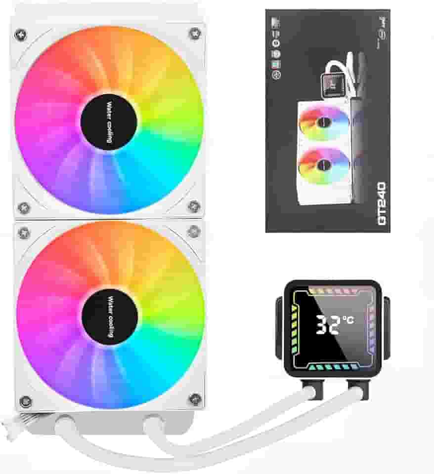 Water Cooler Rise Mode, Water Cooler 240mm Branco, Velocidade PWM Dinâmica 600~1800 RPM + 10%, Volume Máximo de Ar 58+10% CFM, Ruído de Funcionamento de Carga Total ≤36.9 dB (A)