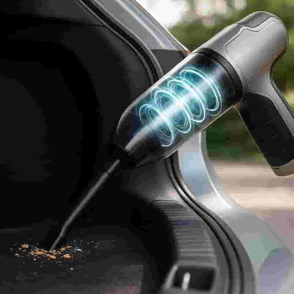 Aspirador De Pó Premium Portátil 2 Em 1, Soprador, Recarregável USB, Para Carro, Casa, Filtro HEPA, 120W, Marca VARENZIA