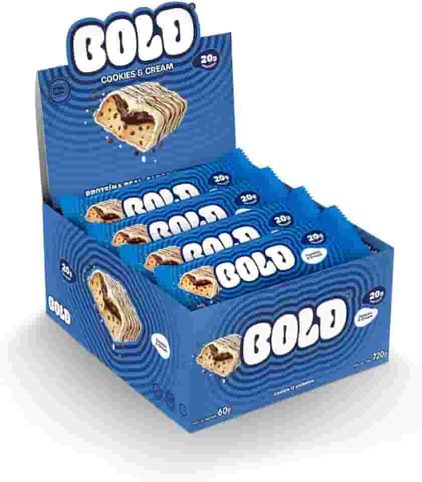Barra de Proteína BOLD Snacks Cookies & Cream (20g de Proteína) - Caixa com 12 unidades