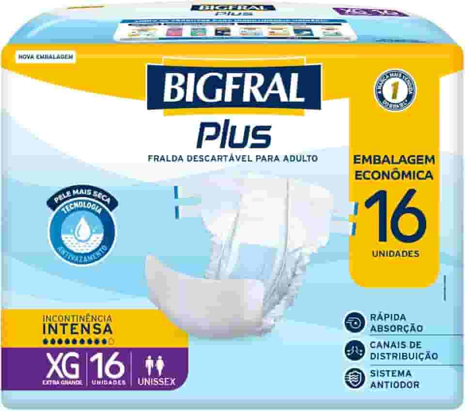 Bigfral Fralda Regular Plus Econômica Xg 16 Unidades
