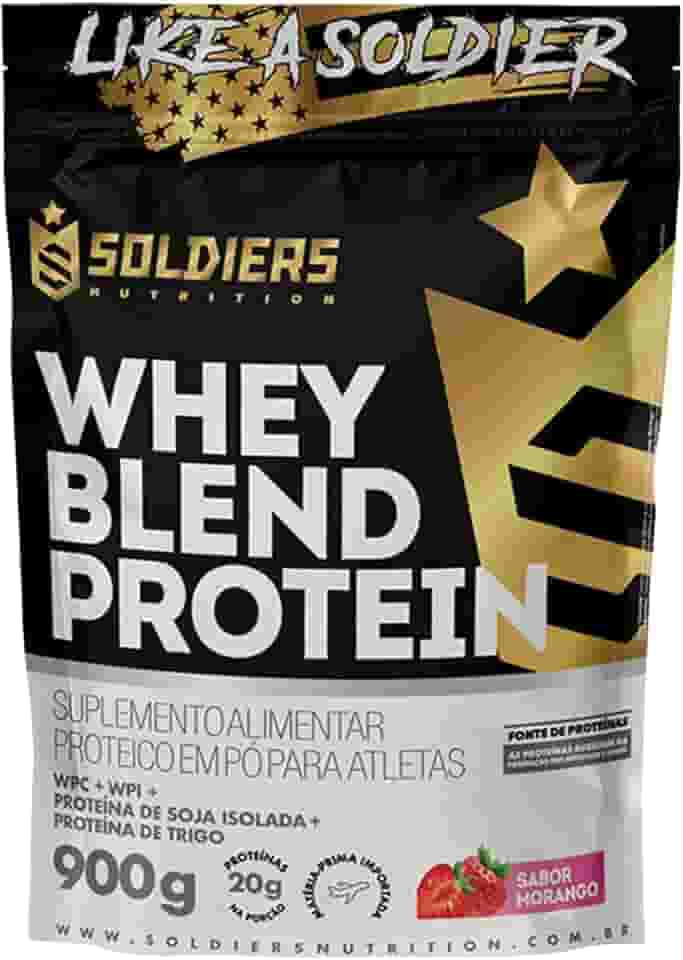 Whey Blend Protein Concentrado e Isolado - 900g - Soldiers Nutrition (900g, Morango)