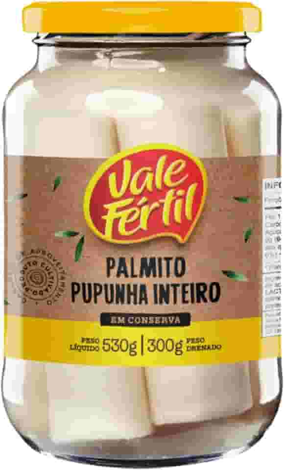 Vale Fértil Palmito Pupunha Em Conserva Inteiro Vidro 300G