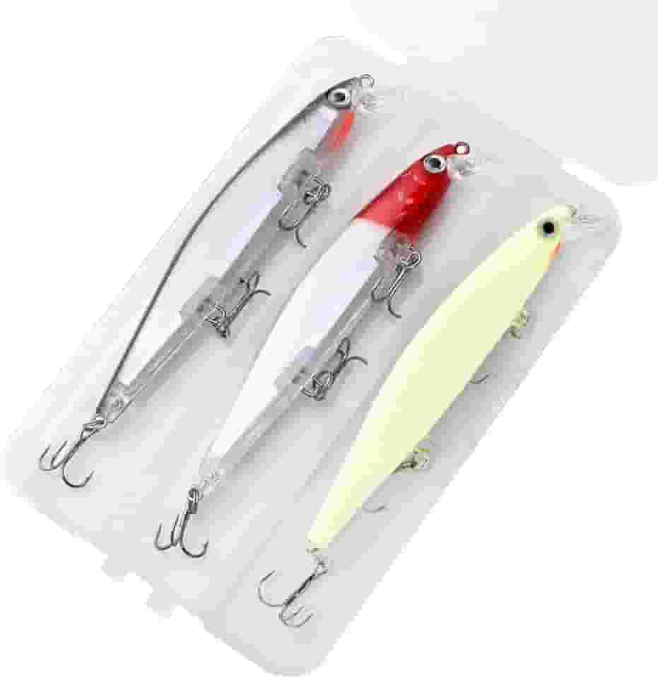 Kit 3 Iscas Artificiais Minnow, 11 cm, 13.5g, 3 Cores, com Anzol Garateia, para Tucunaré, Traíra, Dourado e Robalo