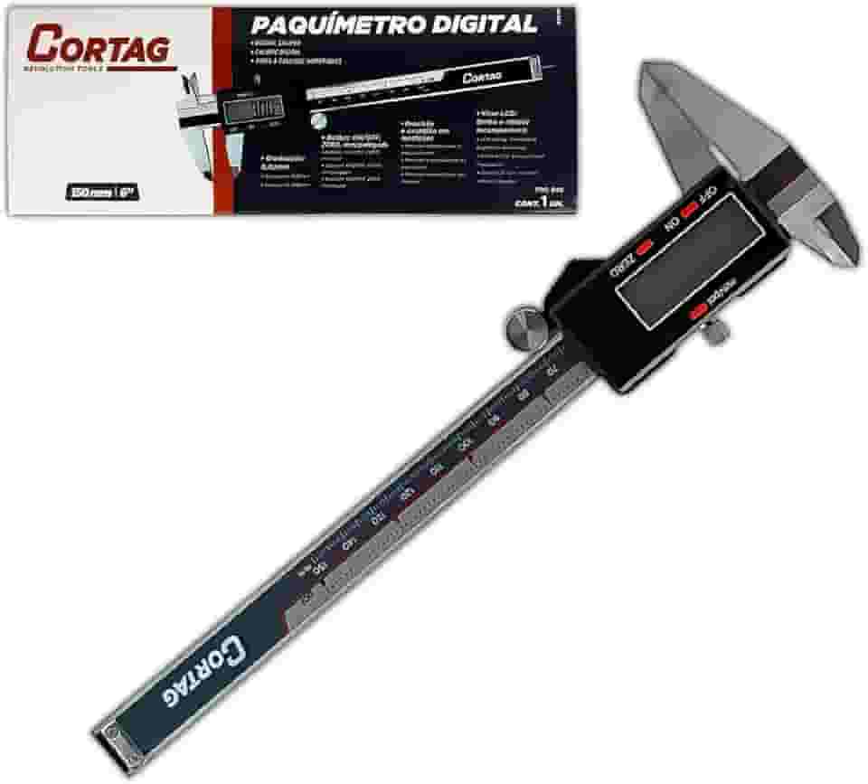 Paquímetro Digital De Metal Com Estojo Universal Para Mecânico, Engenheiro Cortag Paquímetro - Prata