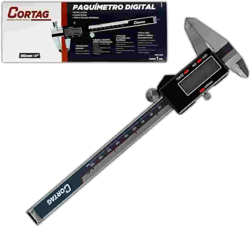 Paquímetro Digital De Metal Com Estojo Universal Para Mecânico, Engenheiro Cortag Paquímetro - Prata